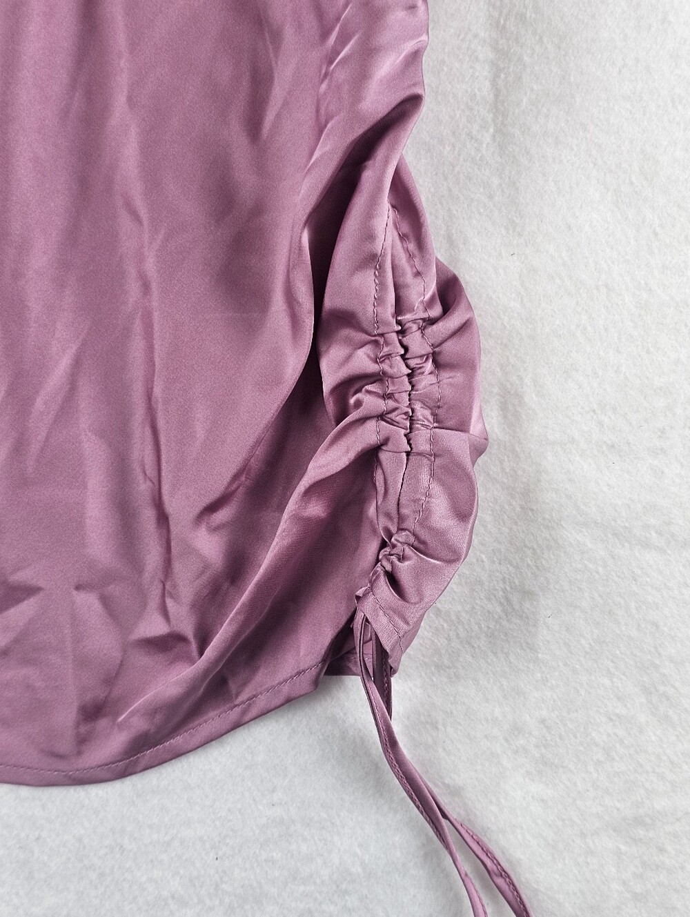 Pink Rose Womens M Ruched Adjustable Tank Top Spaghetti Straps Dusty Mauve NWT - Picture 3 of 11